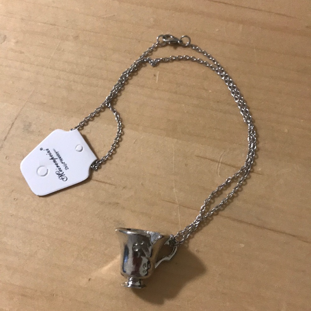 Beauty & the Beast Tea cup pendant necklace